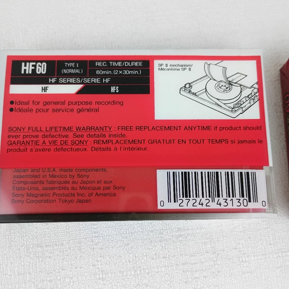 MAXELL UDS-II 60 Blank tape audio Sony HF60 Normal Bias type I normal Sealed.